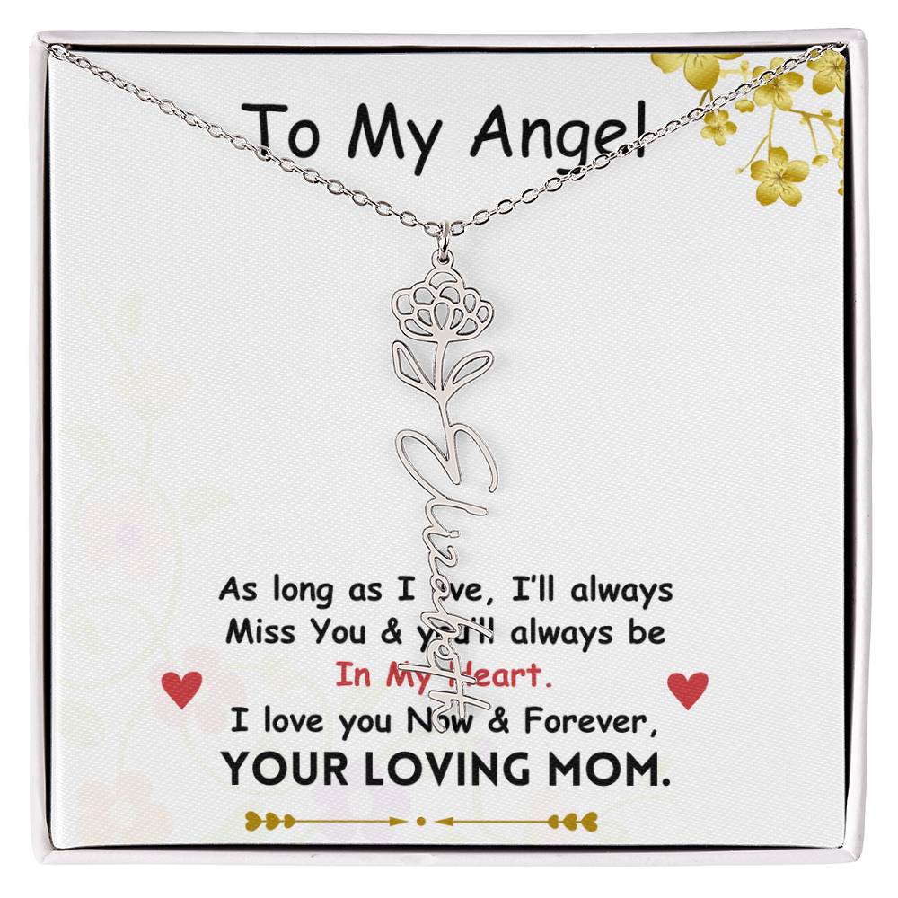 Mama Flower Name Necklace