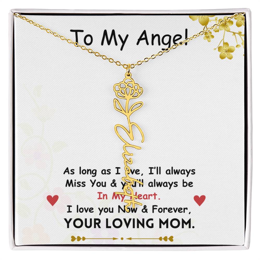 Mama Flower Name Necklace