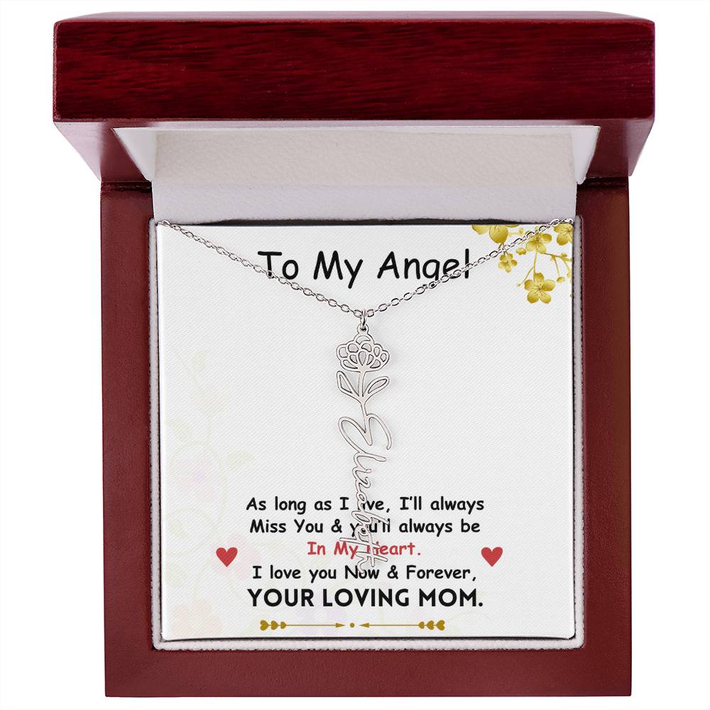 Mama Flower Name Necklace