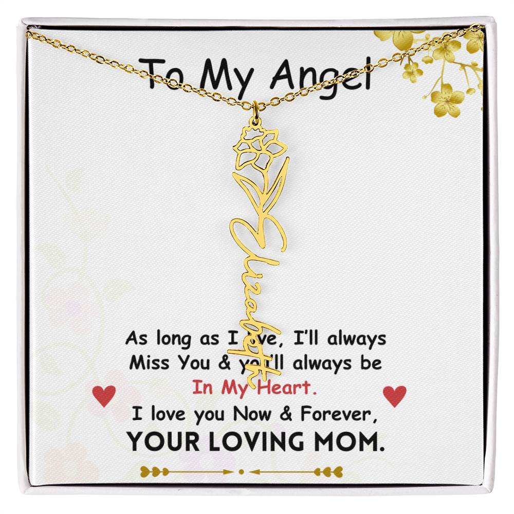 Mama Flower Name Necklace