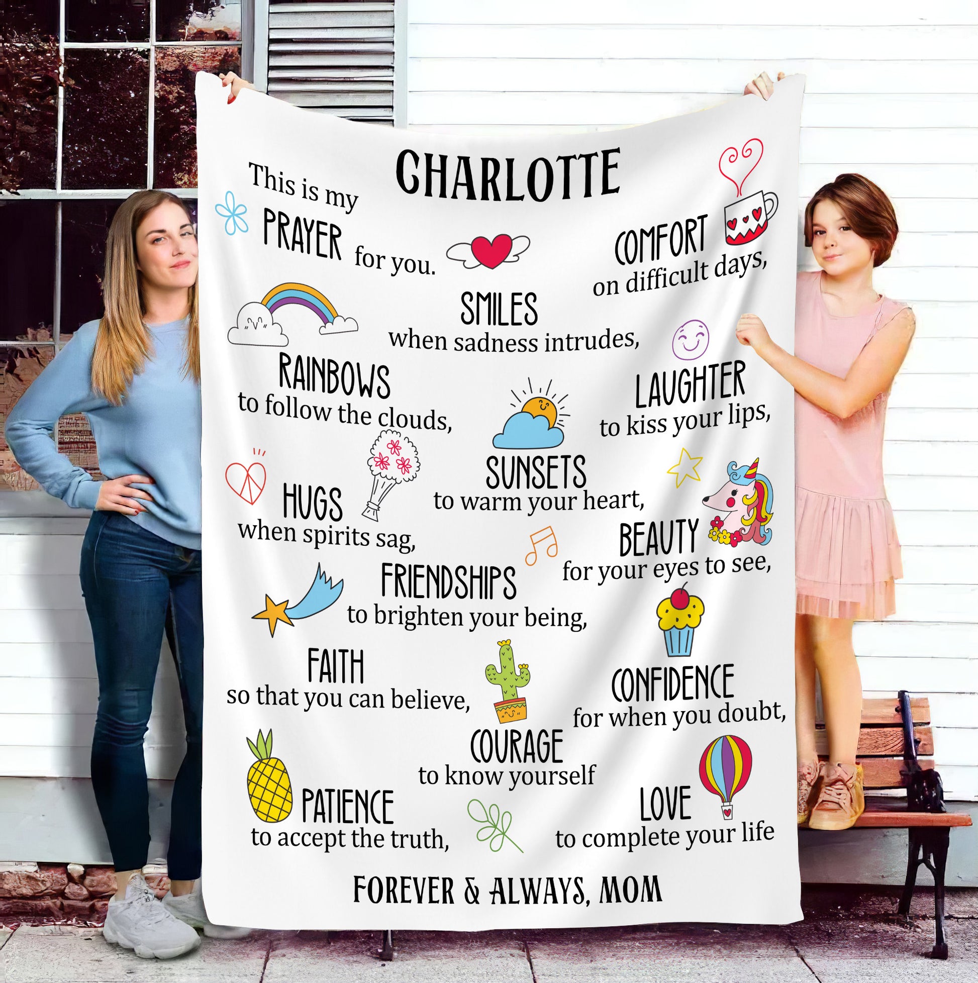 Custom Name Prayer-for-you Soft Velveteen Blanket