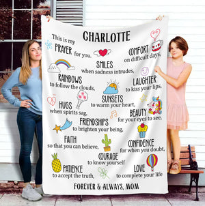 Custom Name Prayer-for-you Soft Velveteen Blanket