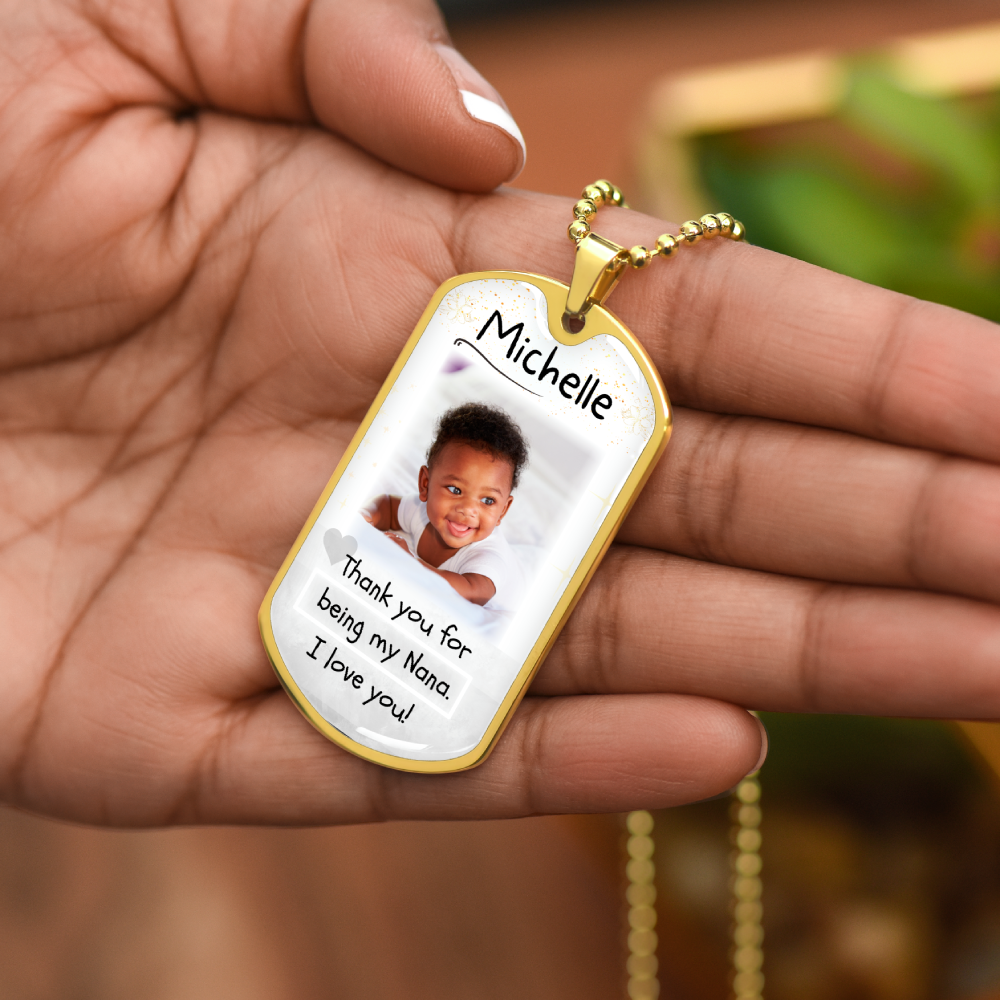 Custom Name and Photo Dog-tag Necklace
