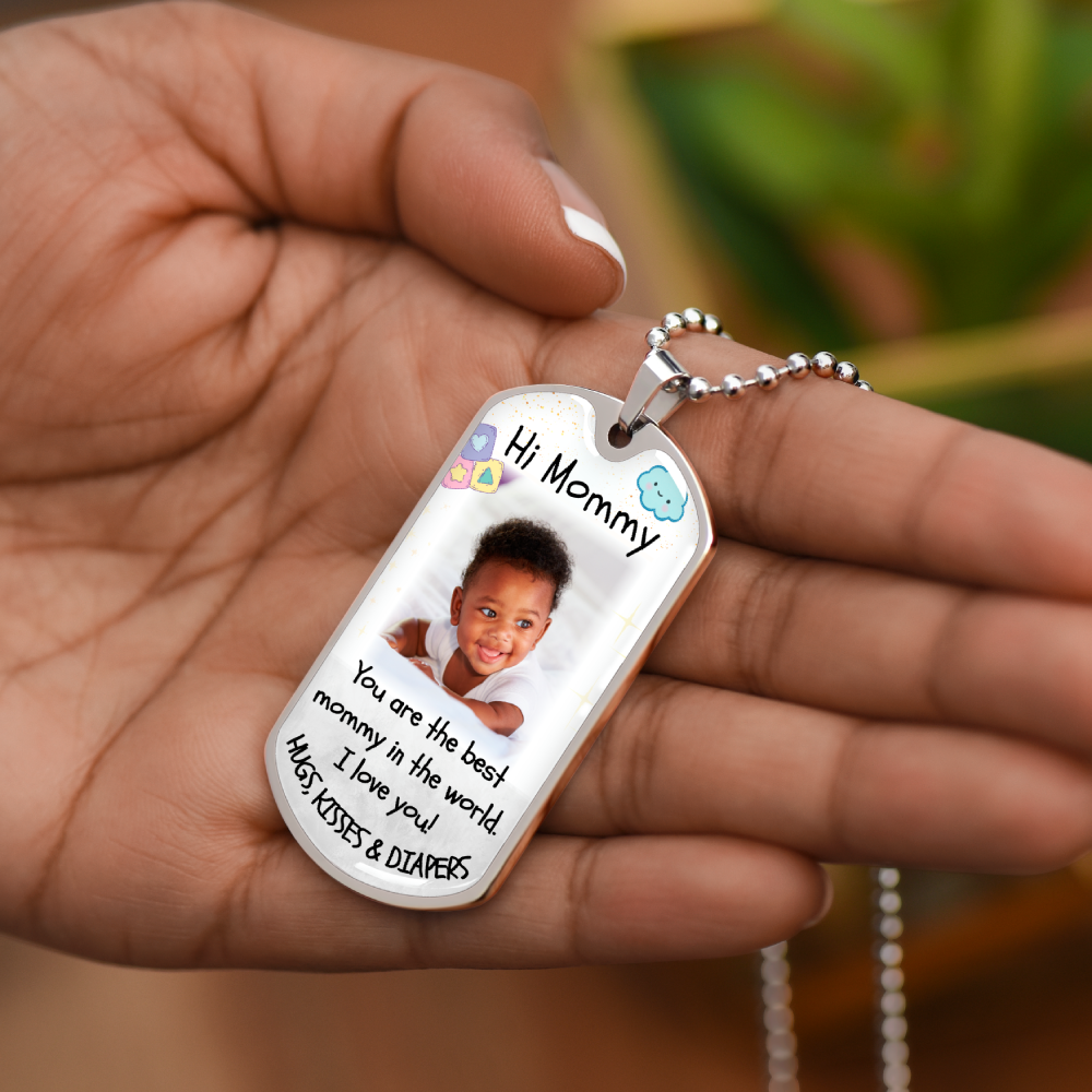 Best Mommy Photo Dog-tag Military Necklace