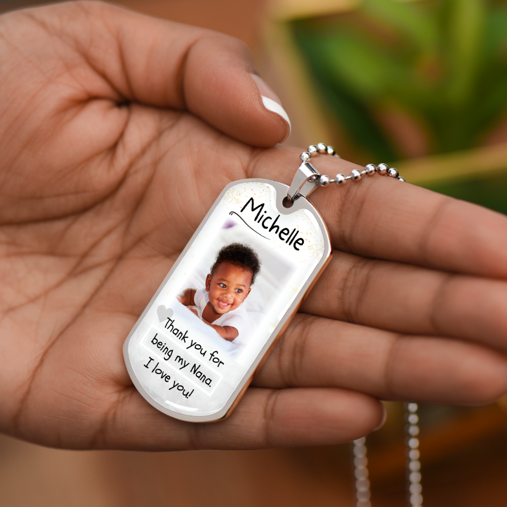 Custom Name and Photo Dog-tag Necklace