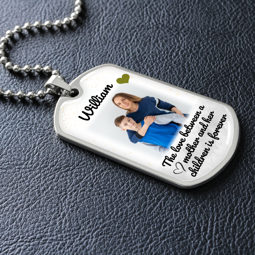 Mother and Children Love Photo Dog-tag Necklace