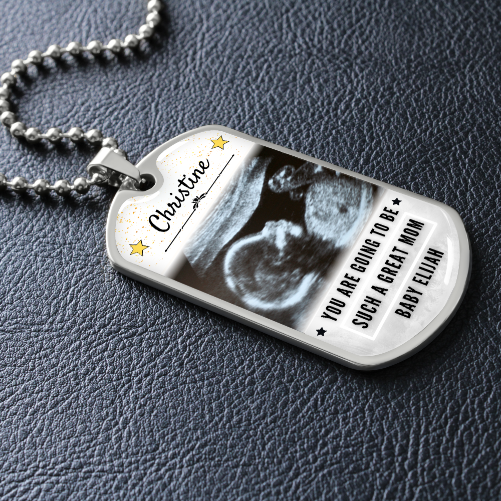 Custom Name and Photo Ultrasound Dog-tag Necklace