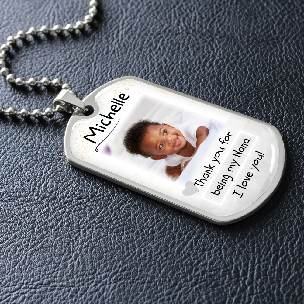 Custom Name and Photo Dog-tag Necklace