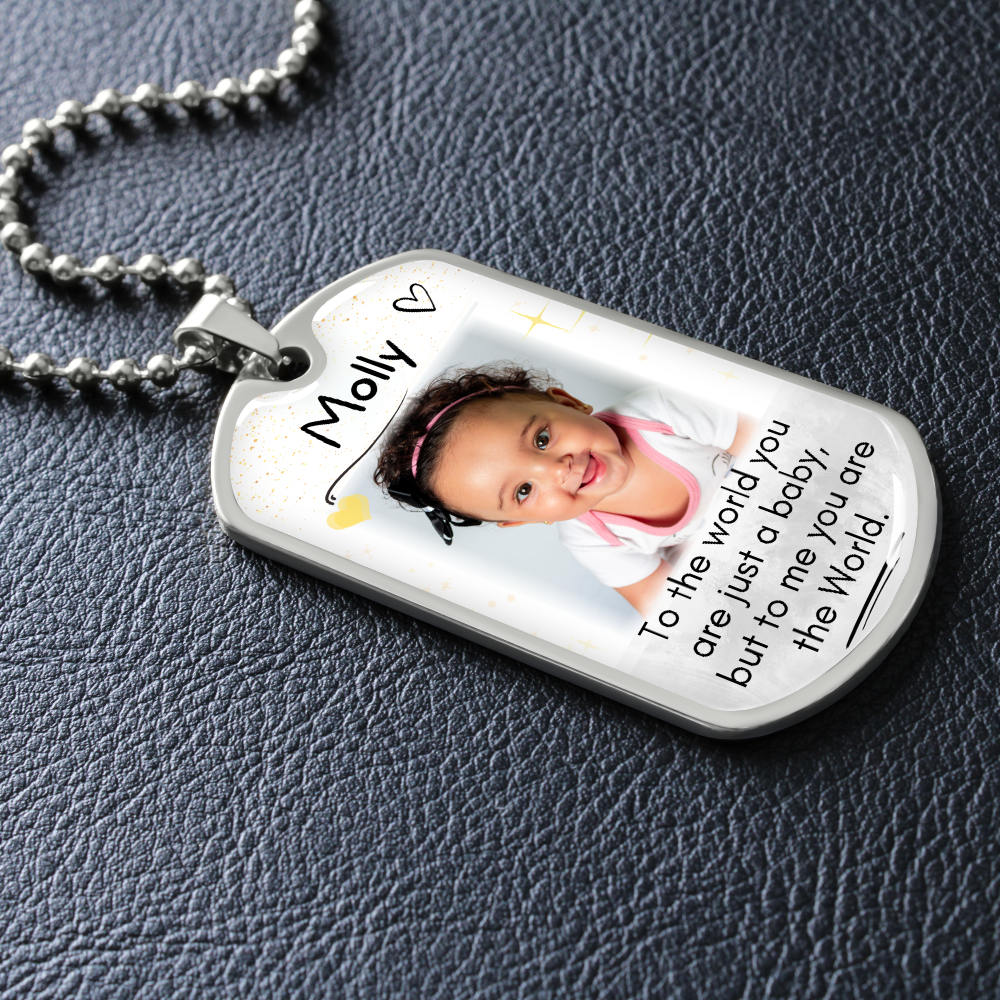 The World Custom Name and Photo Dog-tag Necklace