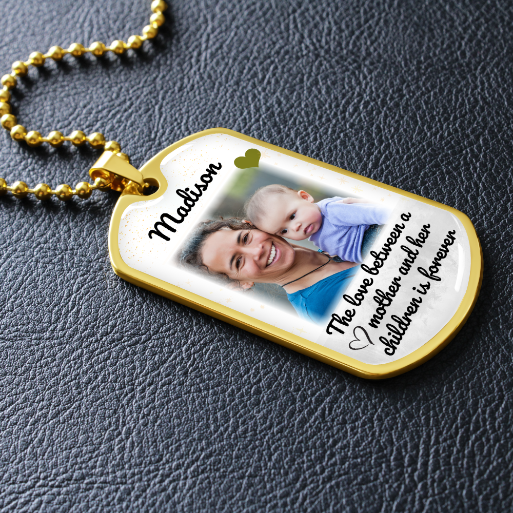 Mother and Children Love Photo Dog-tag Necklace