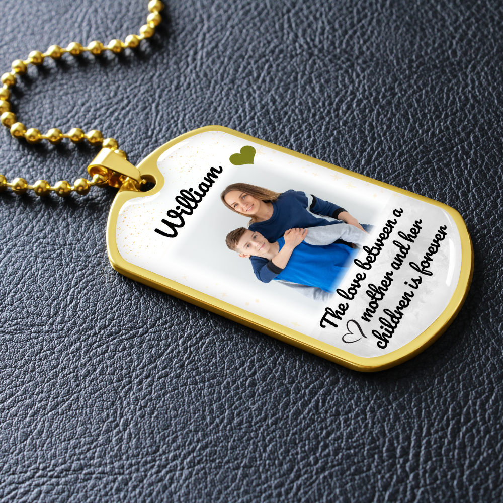 Mother and Children Love Photo Dog-tag Necklace