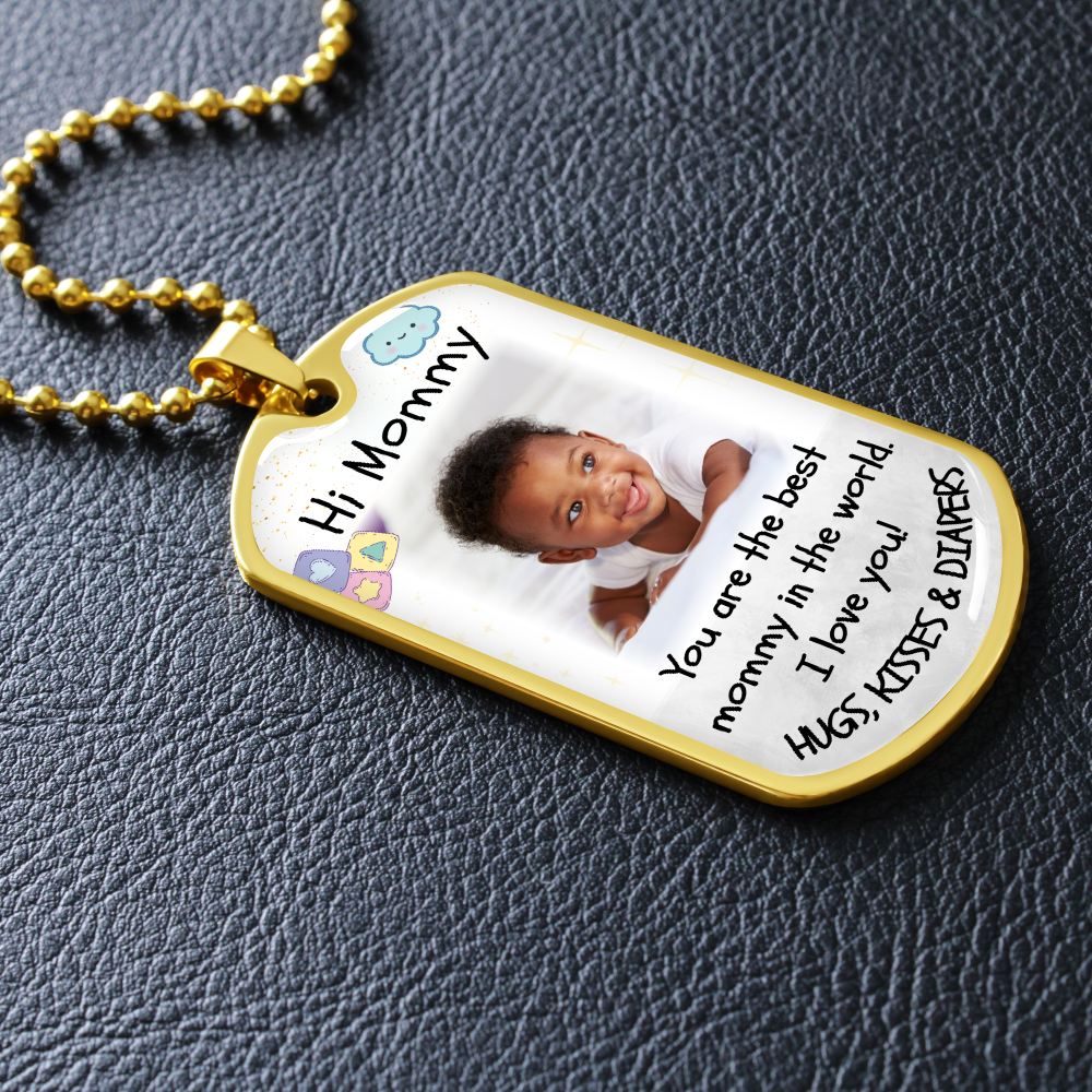 Best Mommy Photo Dog-tag Military Necklace