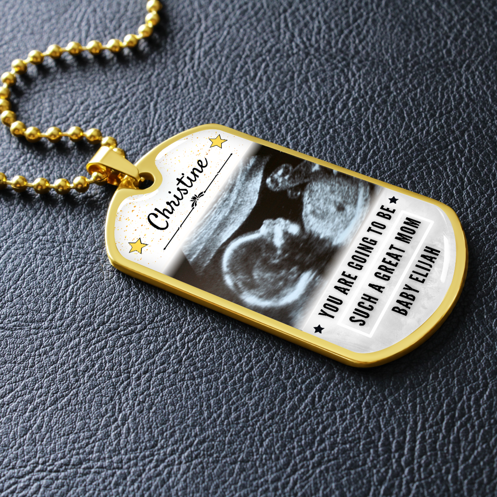 Custom Name and Photo Ultrasound Dog-tag Necklace