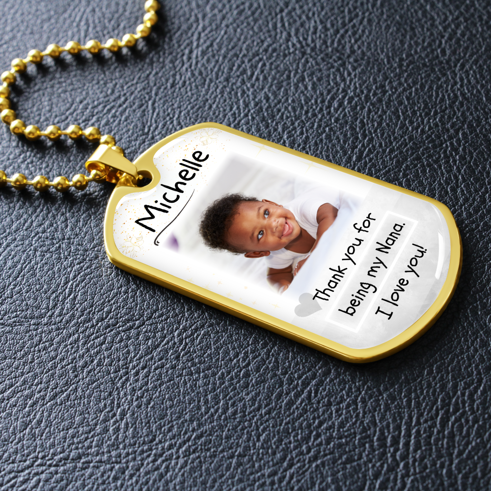 Custom Name and Photo Dog-tag Necklace