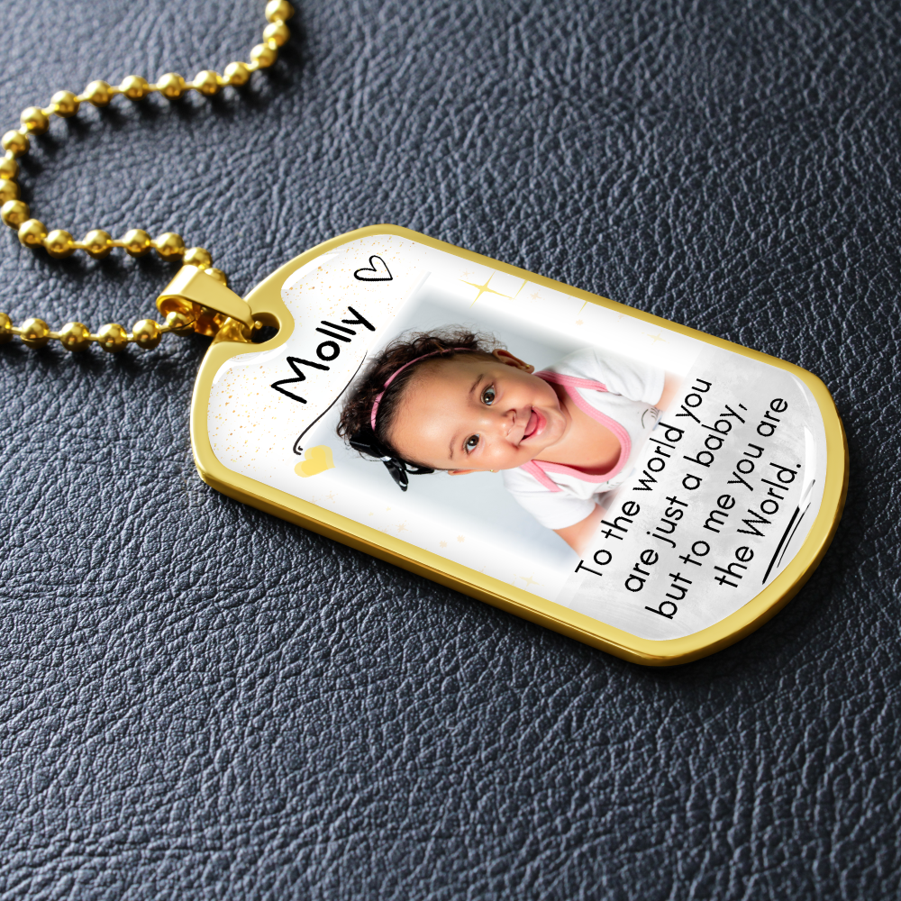 The World Custom Name and Photo Dog-tag Necklace