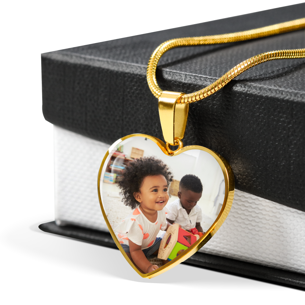 Engravable Custom Picture Heart Necklace