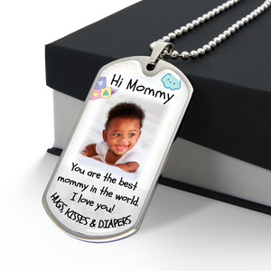Best Mommy Photo Dog-tag Military Necklace