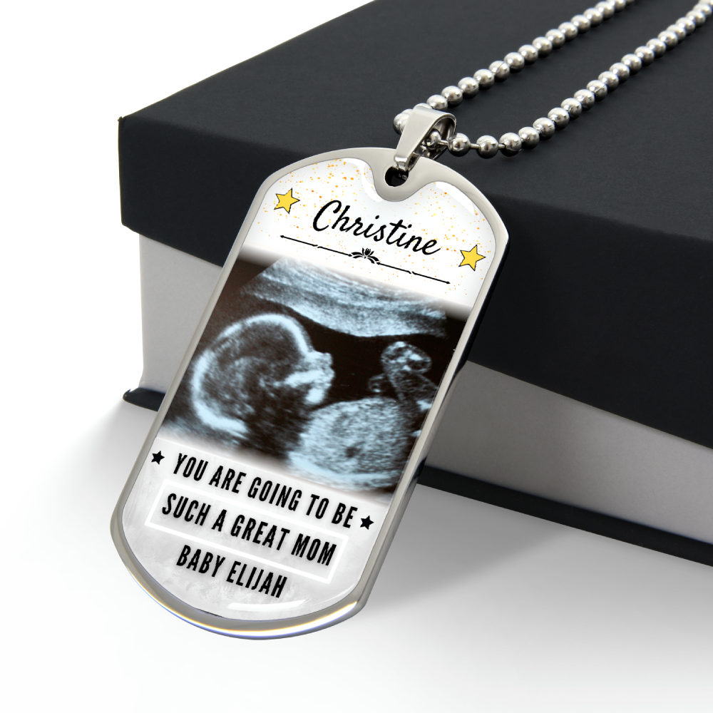 Custom Name and Photo Ultrasound Dog-tag Necklace