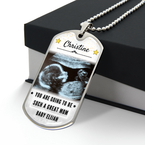 Custom Name and Photo Ultrasound Dog-tag Necklace