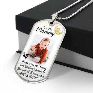 Thank You Mom Custom Photo Dog-tag Necklace