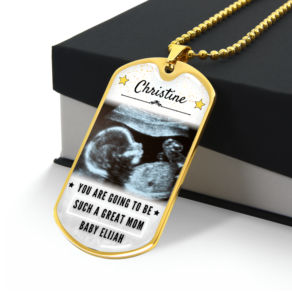 Custom Name and Photo Ultrasound Dog-tag Necklace