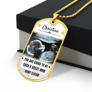 Custom Name and Photo Ultrasound Dog-tag Necklace
