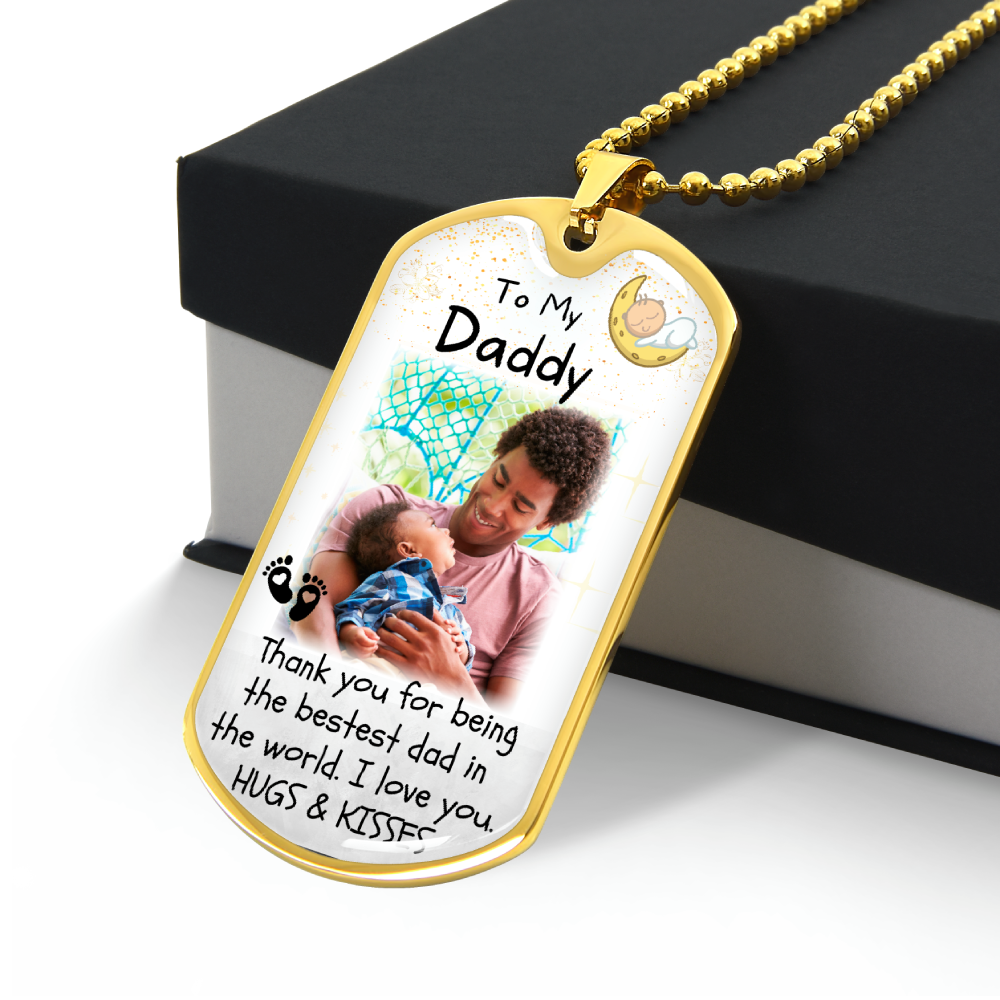 Thank You Dad Custom Photo Dog-tag Necklace