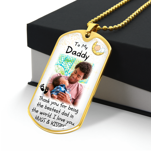 Thank You Dad Custom Photo Dog-tag Necklace