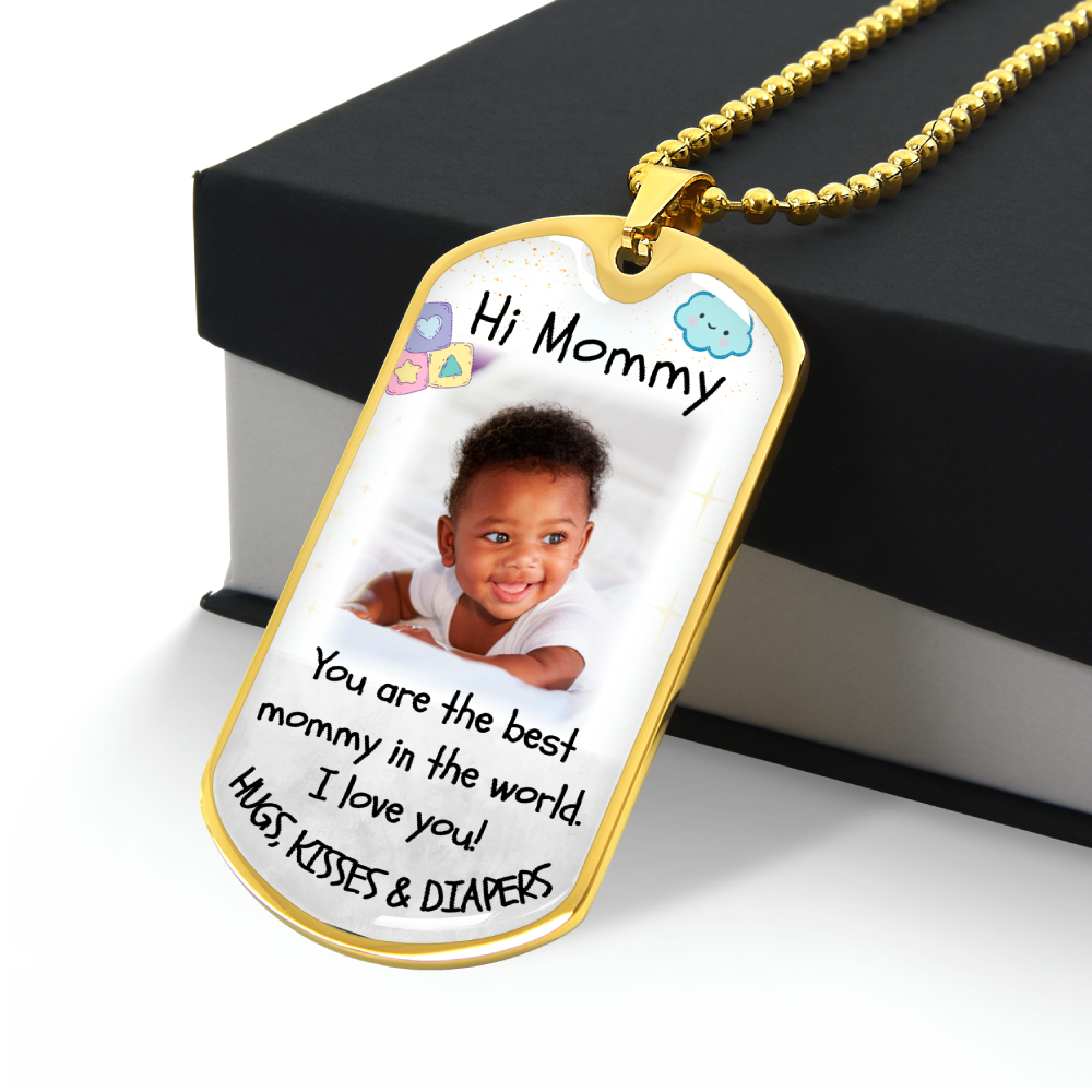 Best Mommy Photo Dog-tag Military Necklace