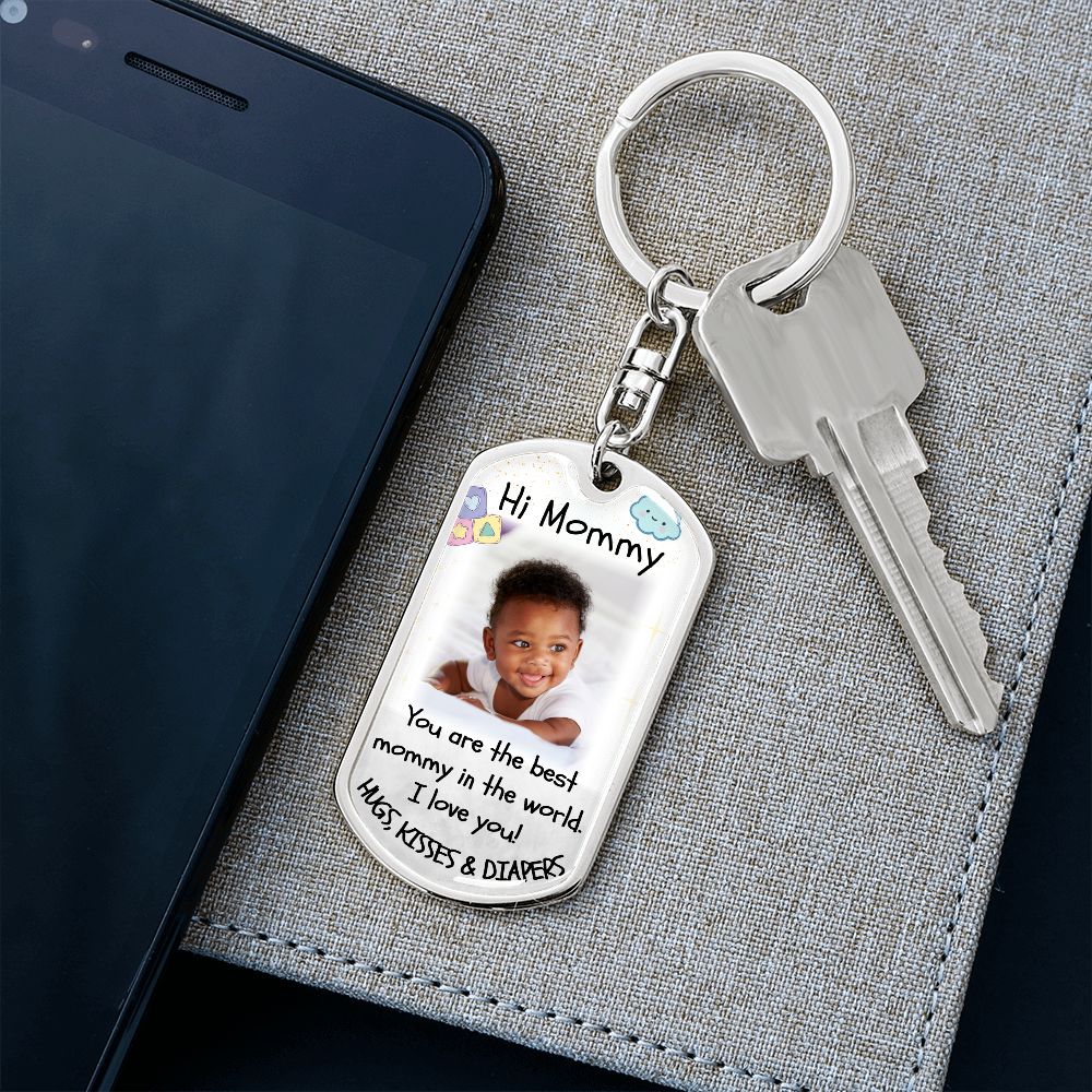 Best Mommy Dog-tag Photo Keychain