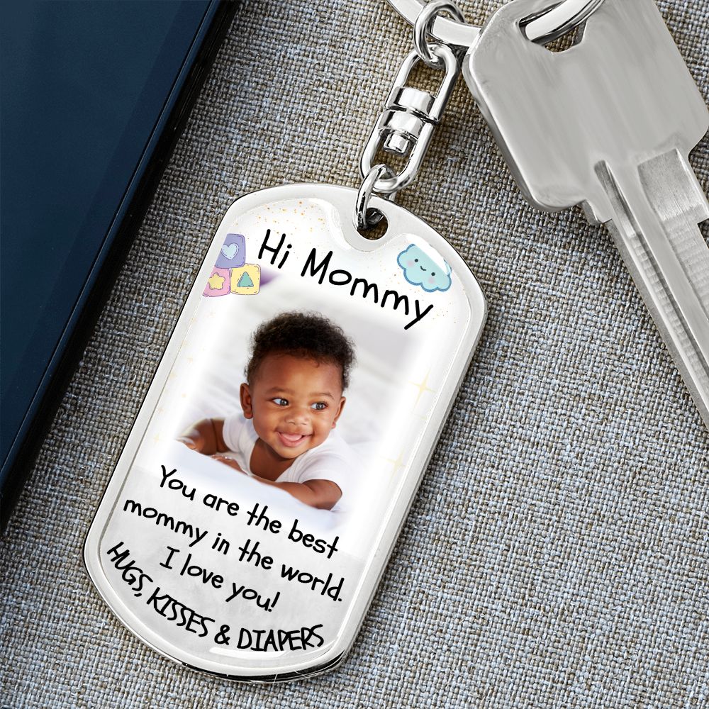 Best Mommy Dog-tag Photo Keychain