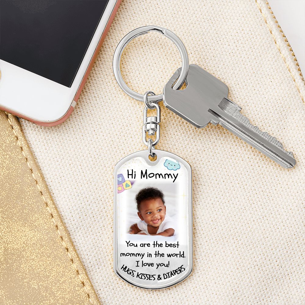 Best Mommy Dog-tag Photo Keychain