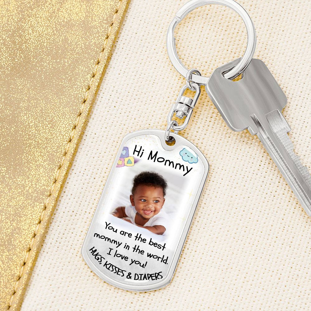 Best Mommy Dog-tag Photo Keychain
