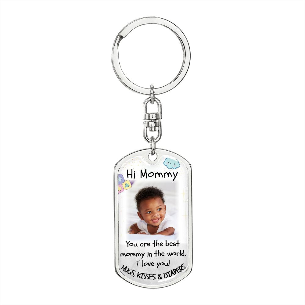 Best Mommy Dog-tag Photo Keychain