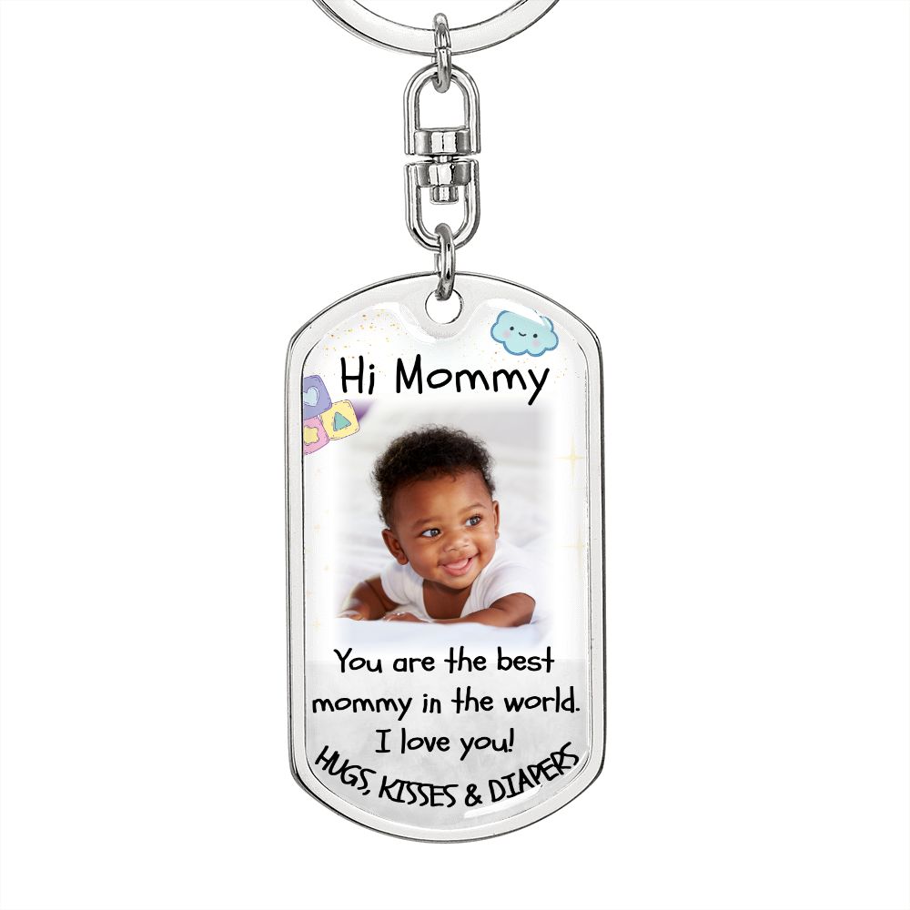 Best Mommy Dog-tag Photo Keychain