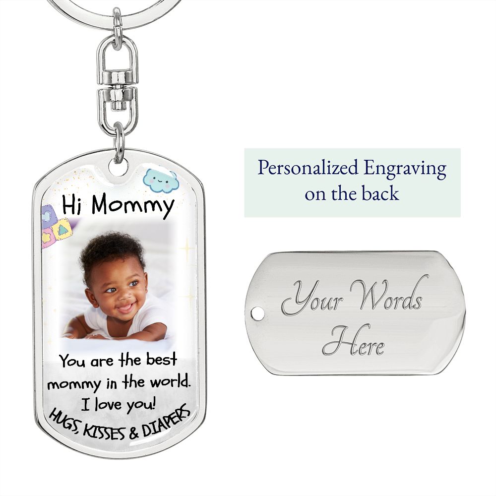 Best Mommy Dog-tag Photo Keychain