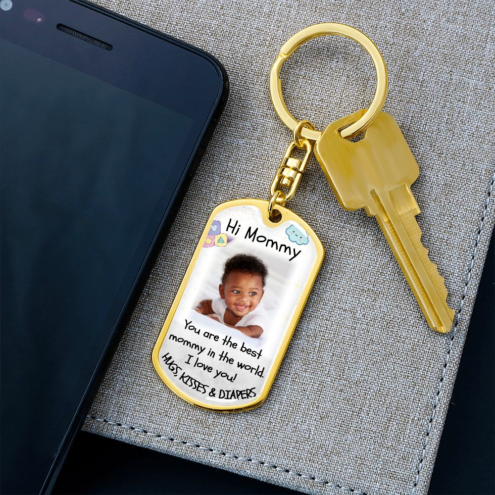 Best Mommy Dog-tag Photo Keychain