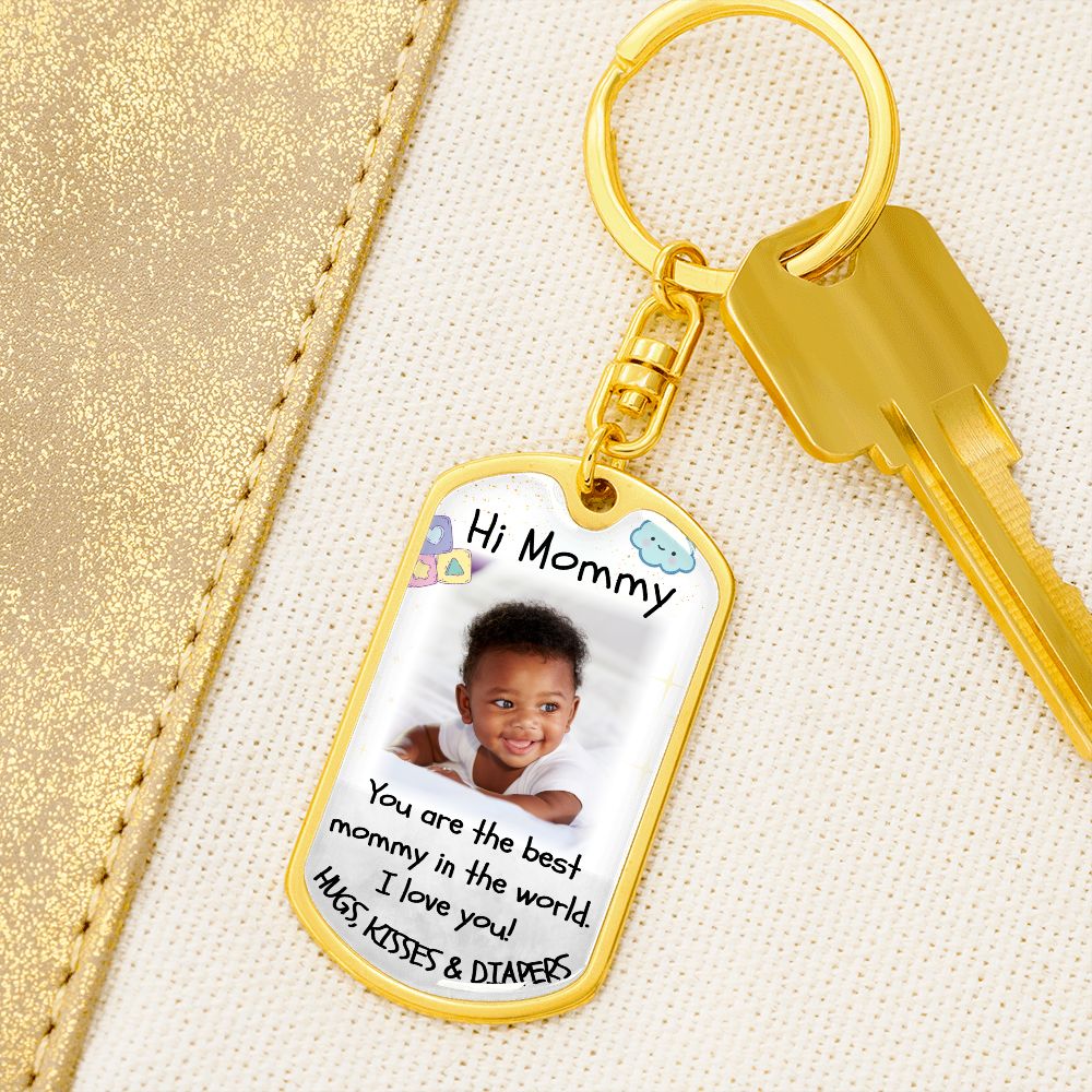 Best Mommy Dog-tag Photo Keychain