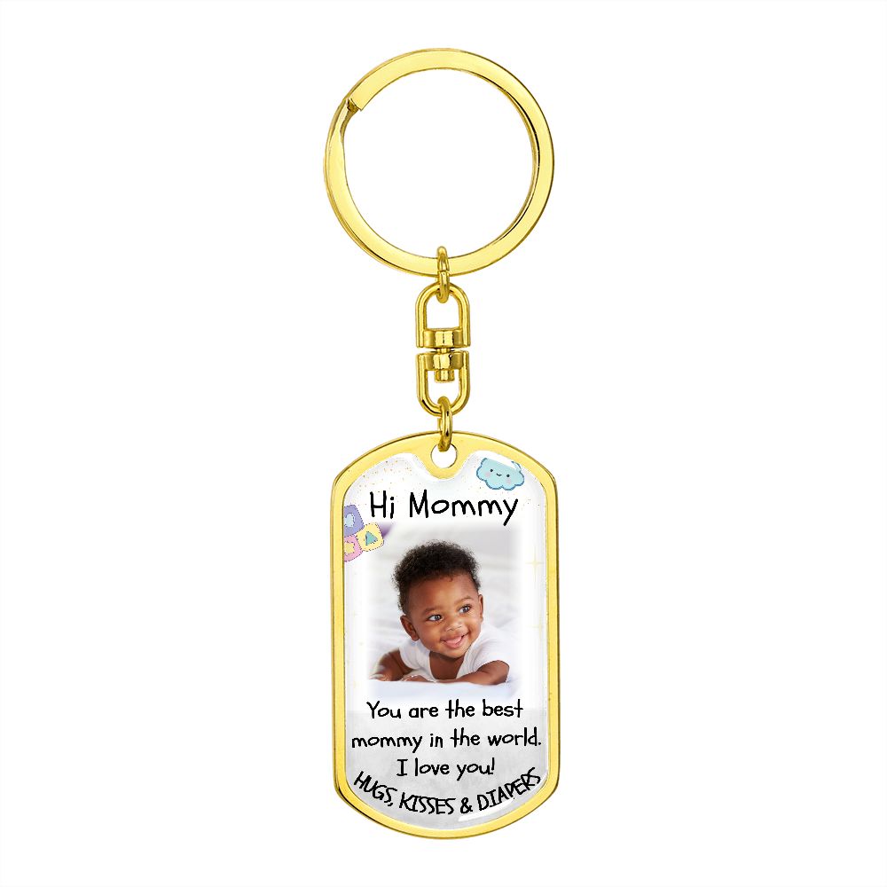 Best Mommy Dog-tag Photo Keychain