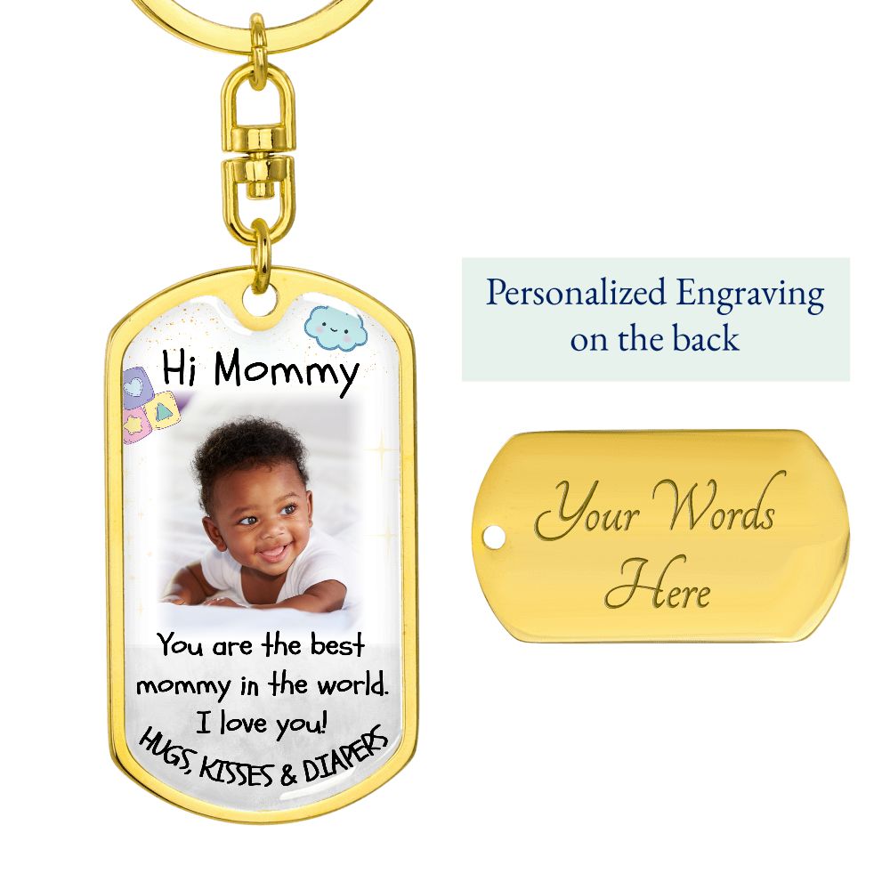 Best Mommy Dog-tag Photo Keychain