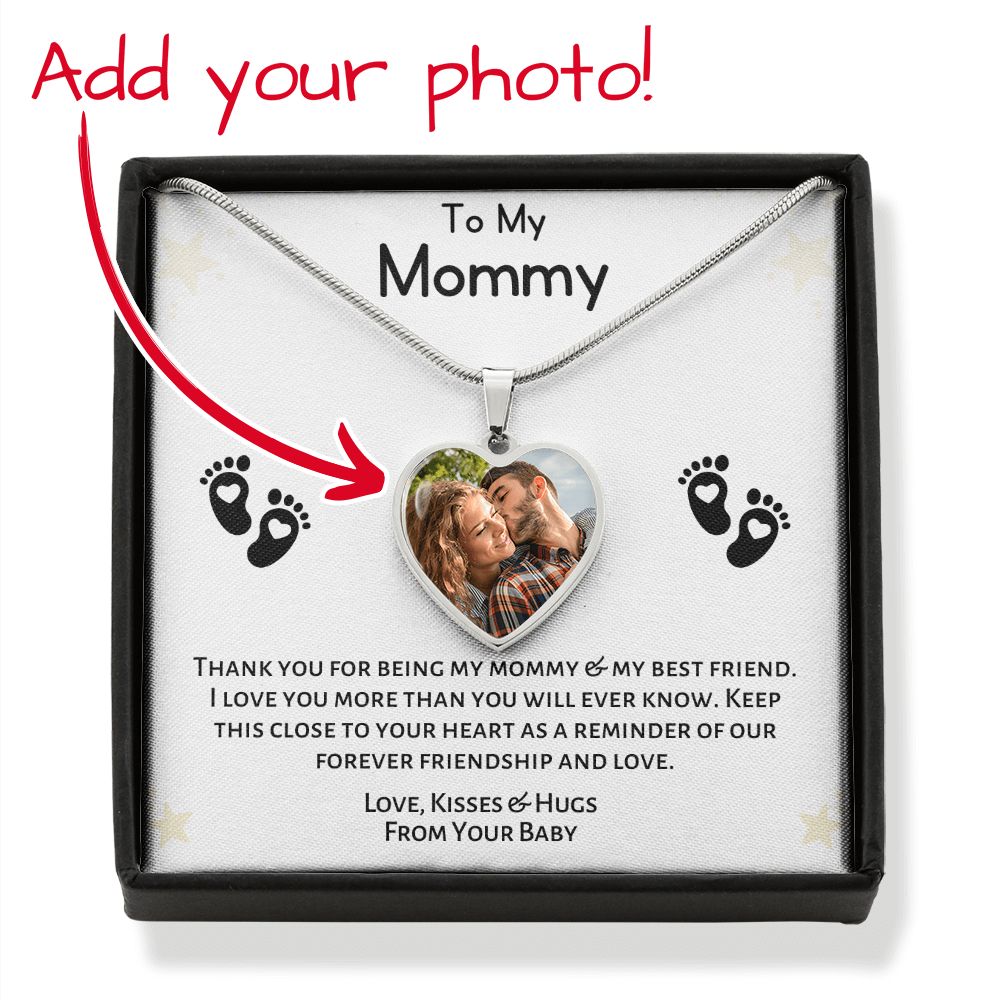 Mommy Love Custom Picture Heart Necklace