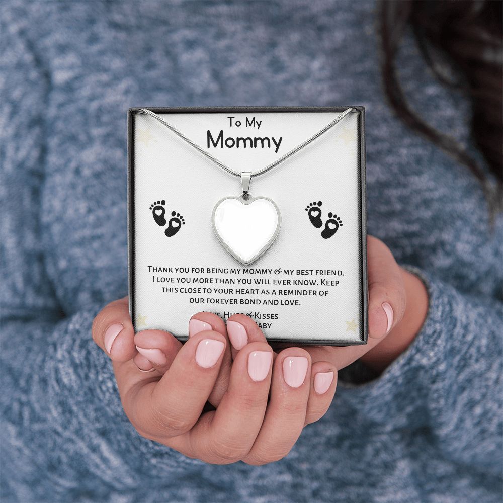 Thank You Mom Custom Heart Photo Necklace
