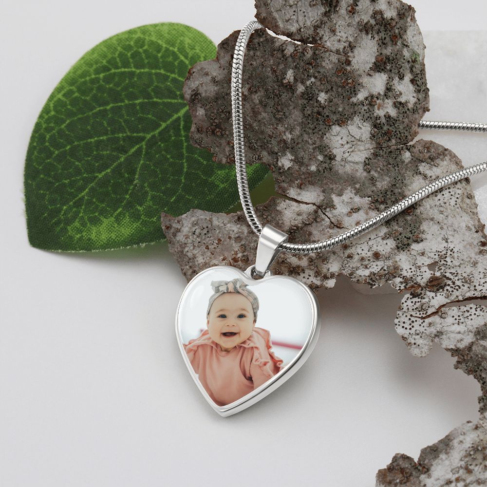 Engravable Custom Picture Heart Necklace