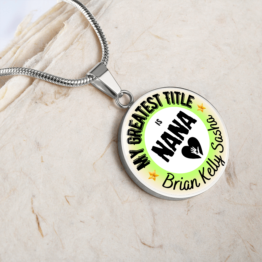 Greatest Title Circle Custom Names Necklace