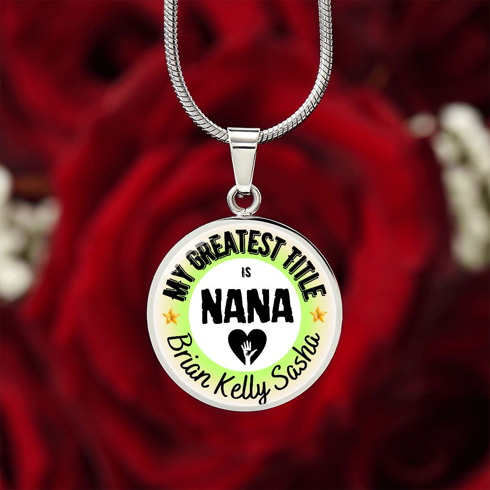 Greatest Title Circle Custom Names Necklace