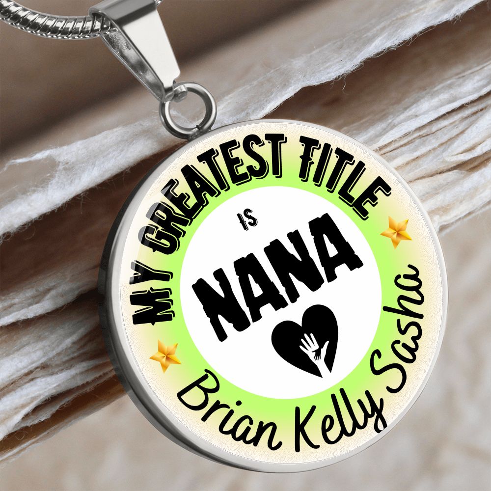 Greatest Title Circle Custom Names Necklace