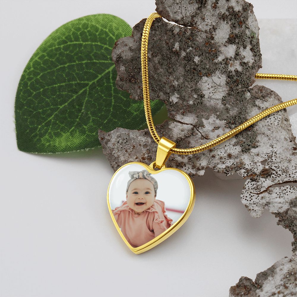Engravable Custom Picture Heart Necklace