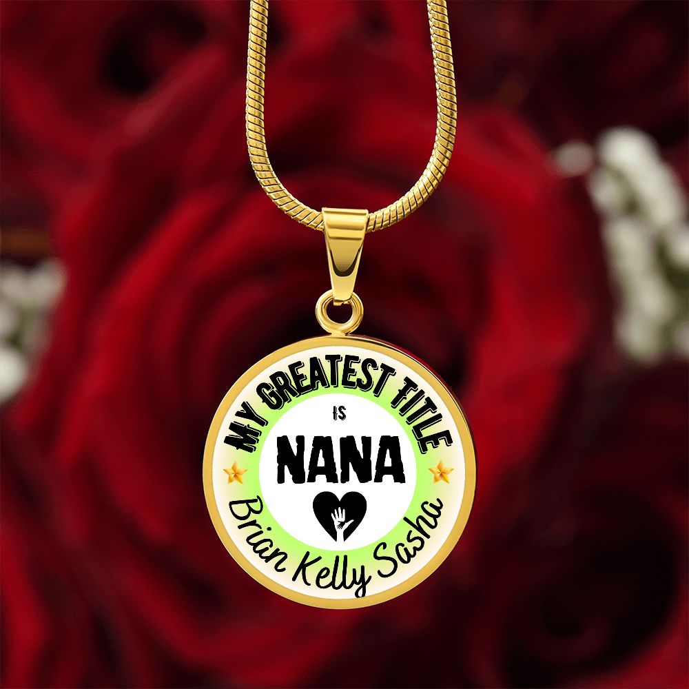 Greatest Title Circle Custom Names Necklace