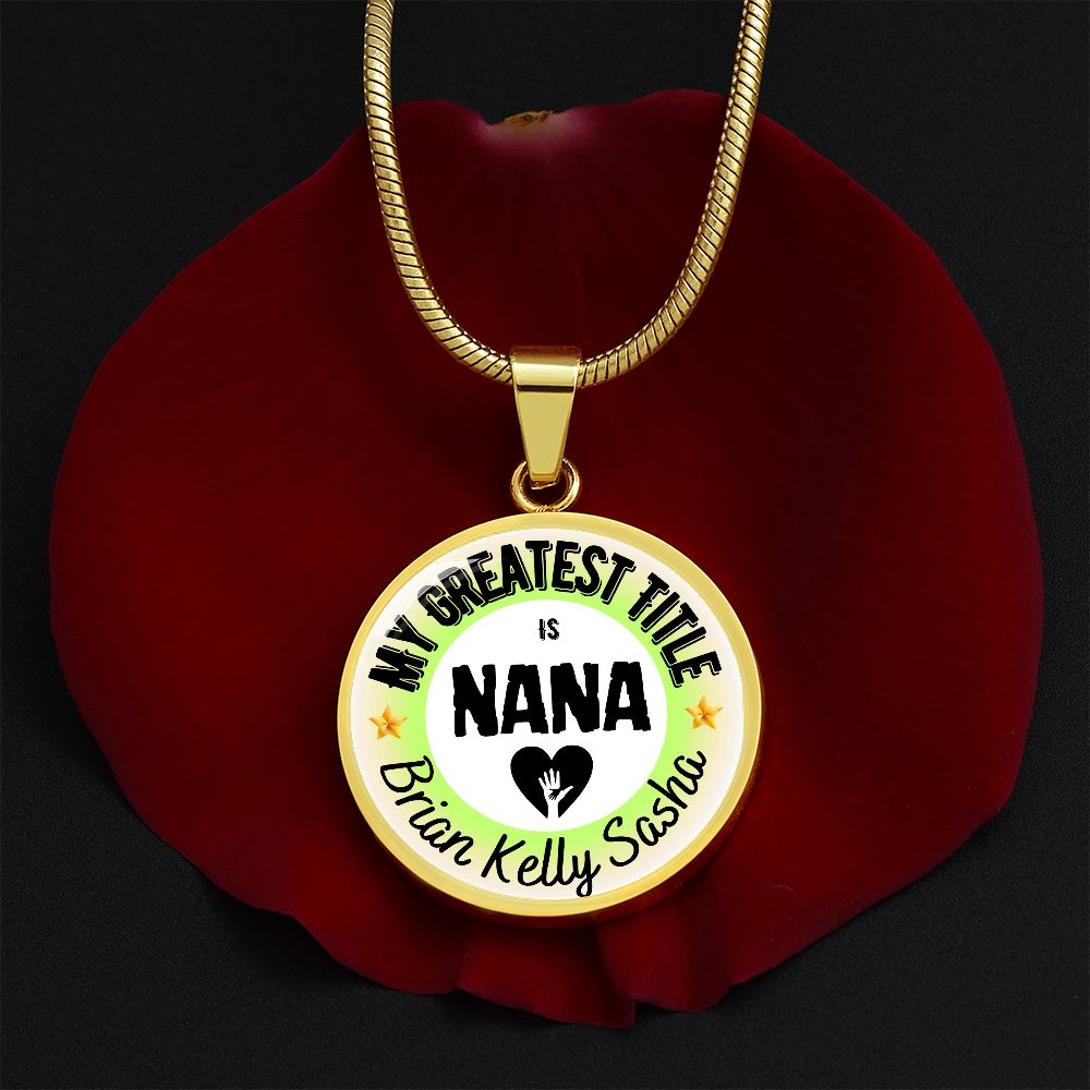 Greatest Title Circle Custom Names Necklace
