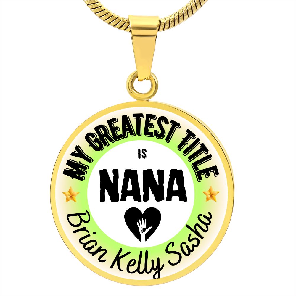 Greatest Title Circle Custom Names Necklace
